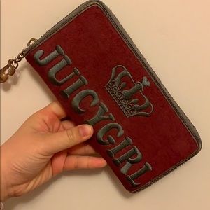 Juicy couture velvet fabric material wallet